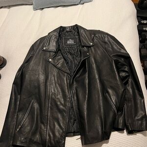 Men's Black Leather Jacket by Jacket Maker